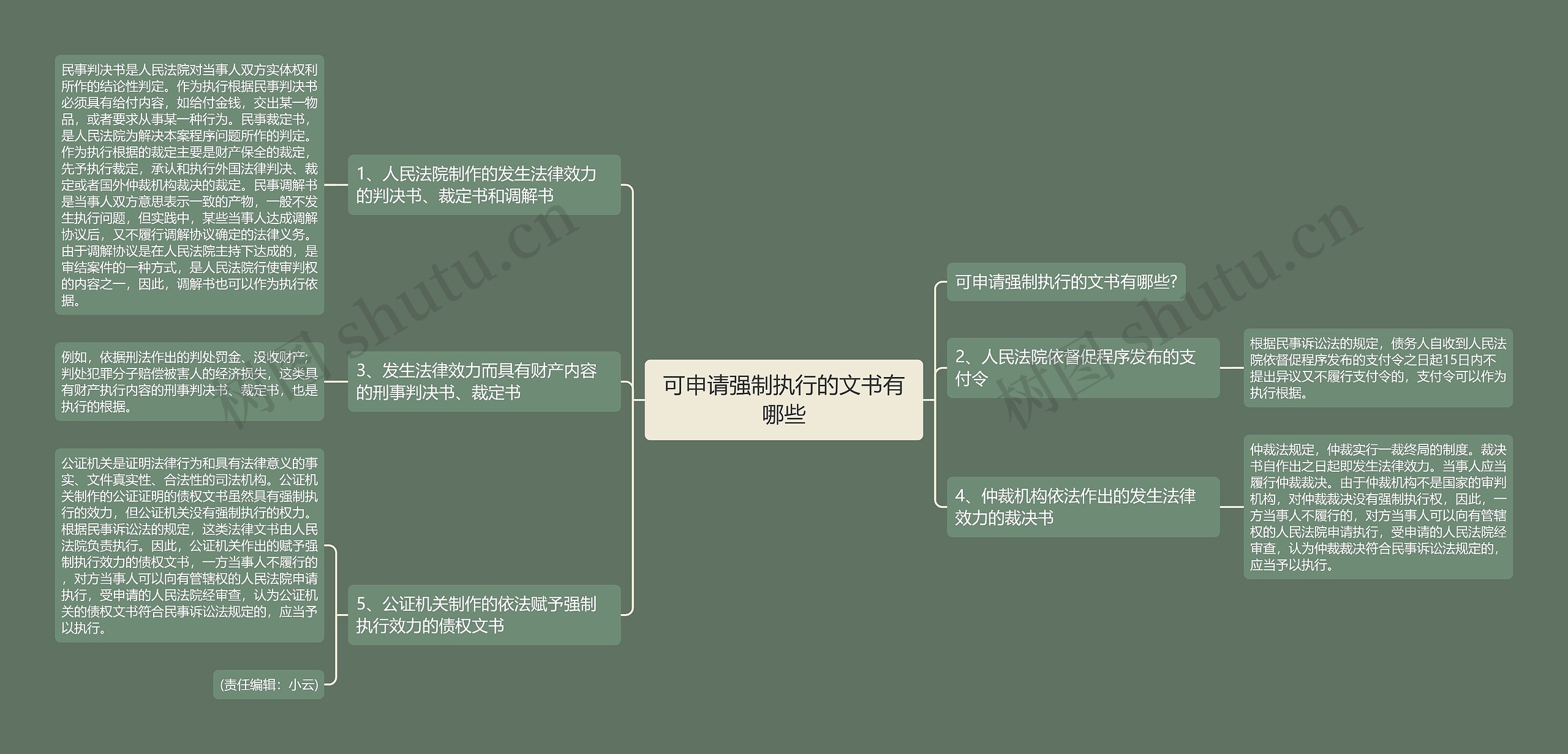 可申请强制执行的文书有哪些思维导图