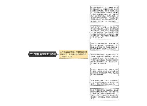 2012年环境卫生工作总结