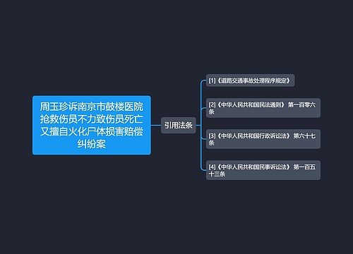 周玉珍诉南京市鼓楼医院抢救伤员不力致伤员死亡又擅自火化尸体损害赔偿纠纷案