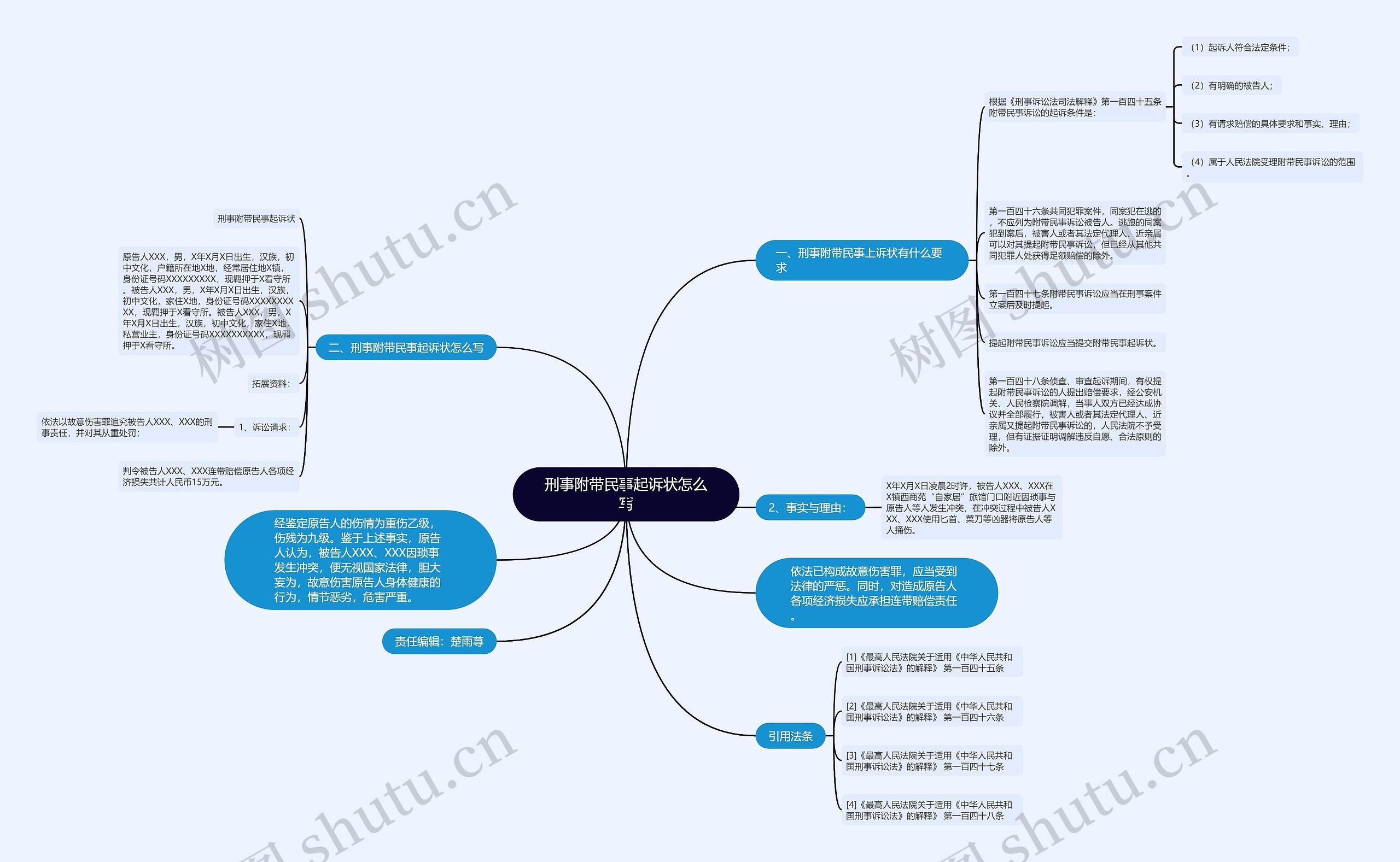 刑事附带民事起诉状怎么写思维导图