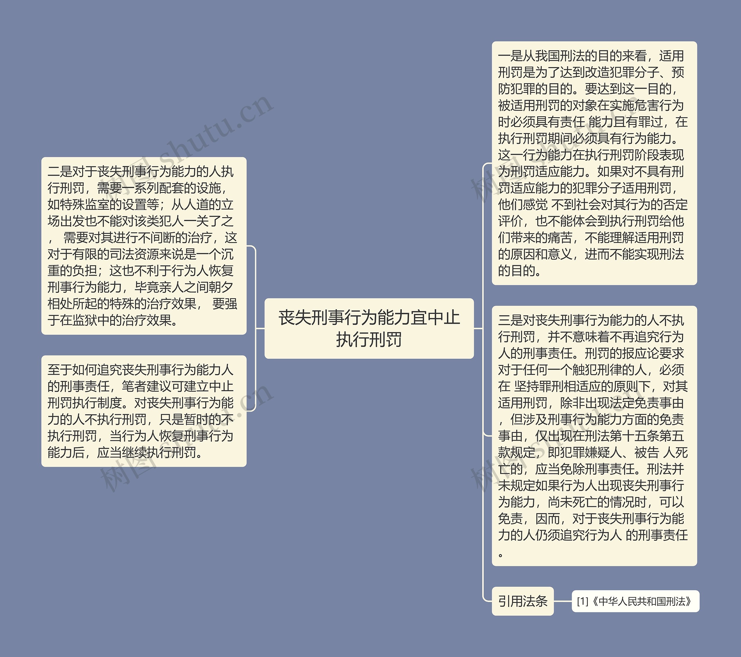 丧失刑事行为能力宜中止执行刑罚思维导图