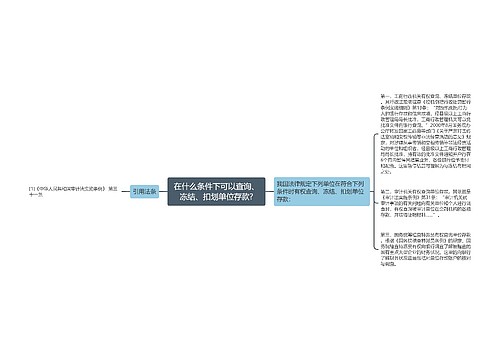 在什么条件下可以查询、冻结、扣划单位存款?