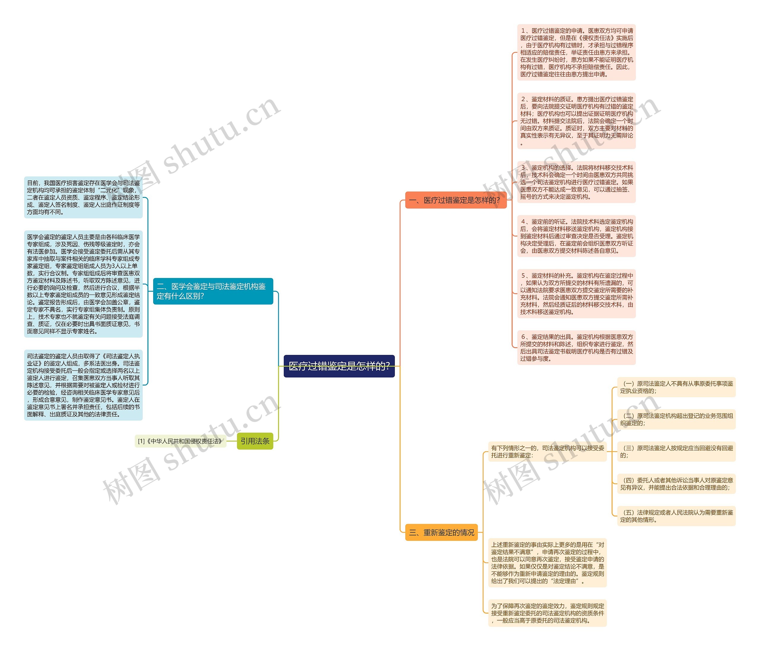 医疗过错鉴定是怎样的?思维导图