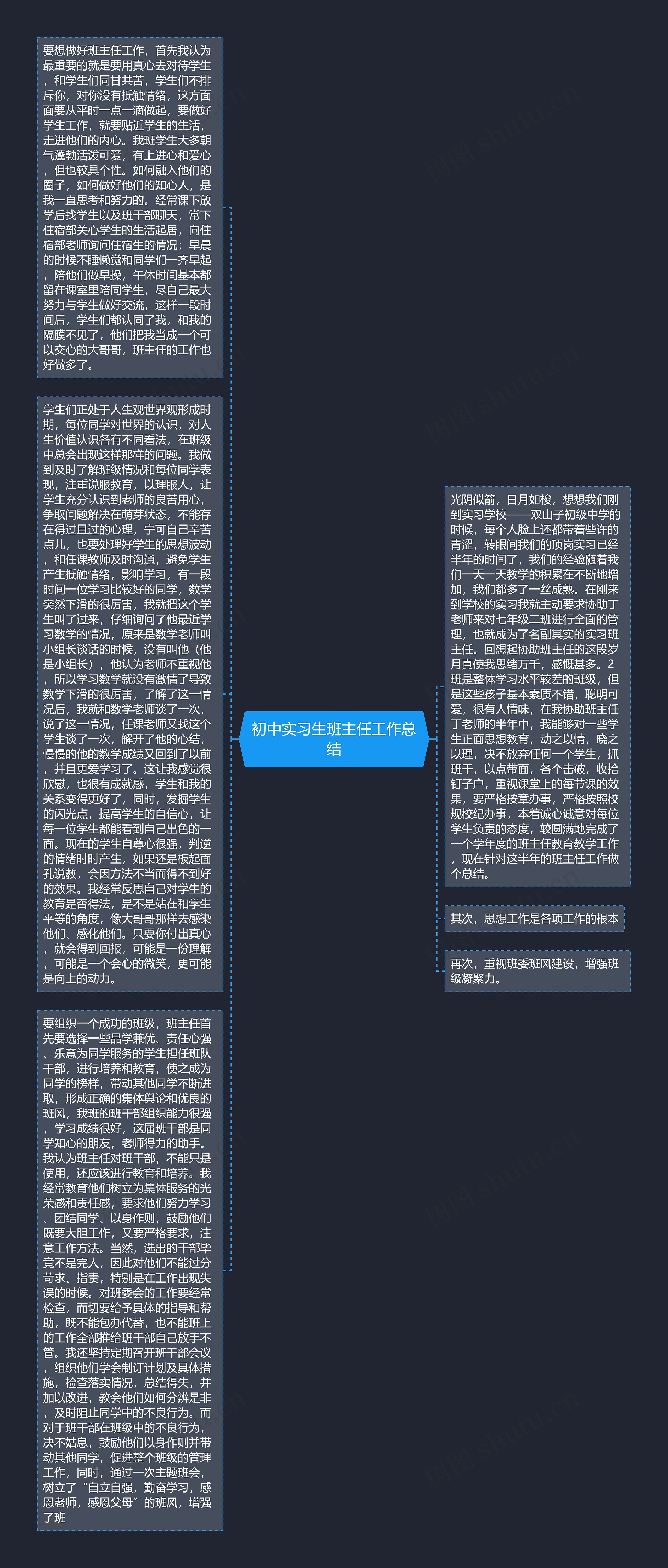 初中实习生班主任工作总结思维导图