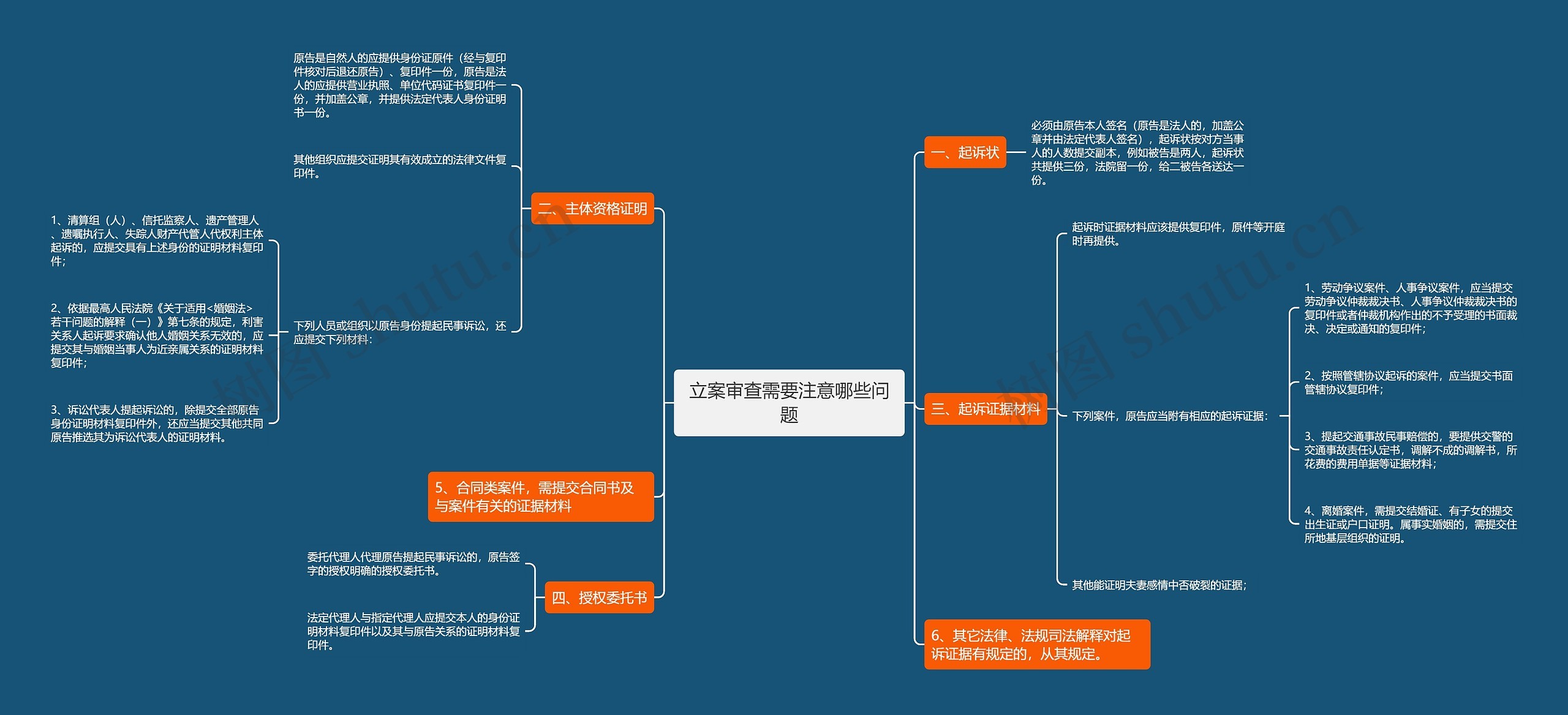 立案审查需要注意哪些问题思维导图