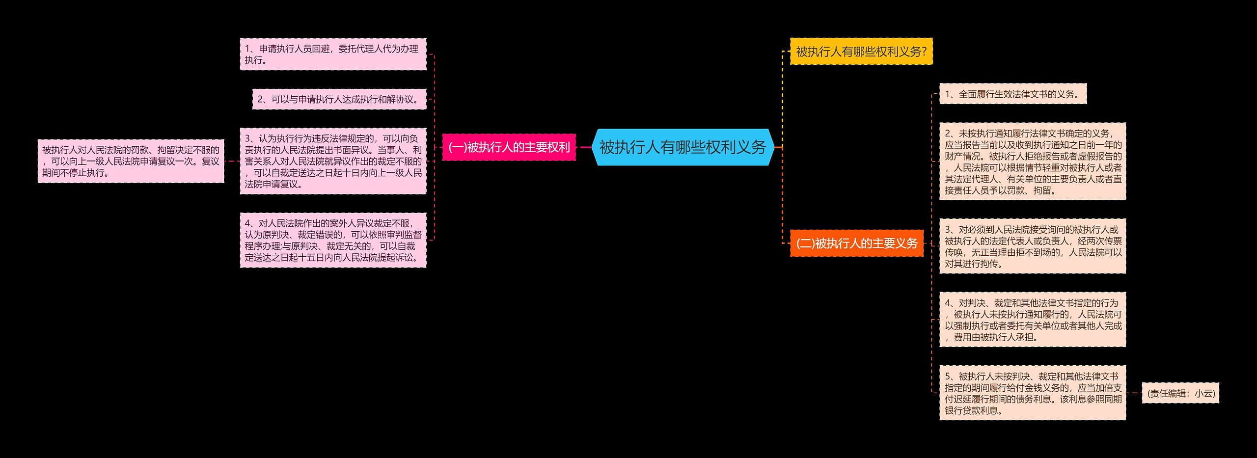 被执行人有哪些权利义务思维导图