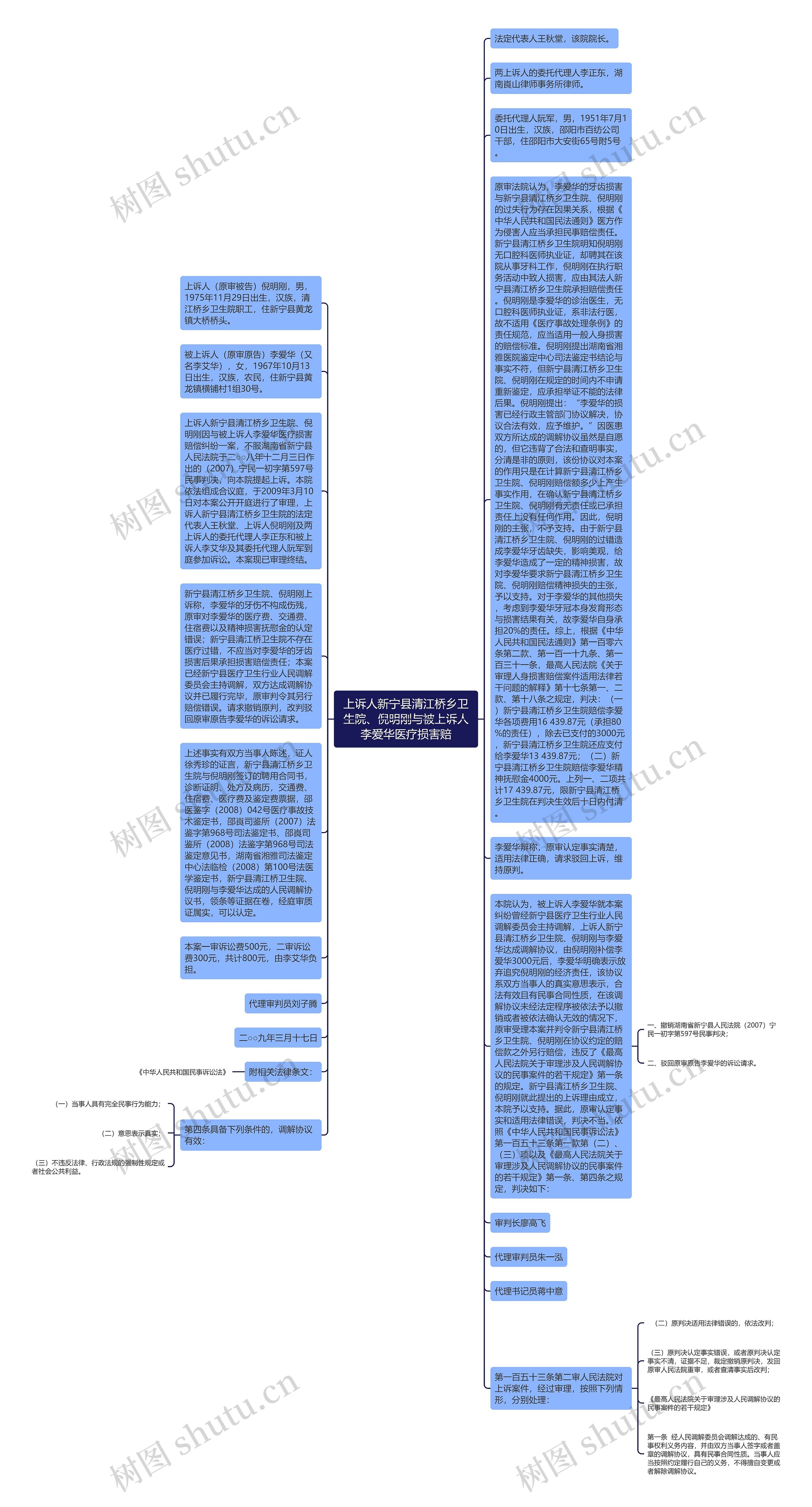 上诉人新宁县清江桥乡卫生院、倪明刚与被上诉人李爱华医疗损害赔思维导图