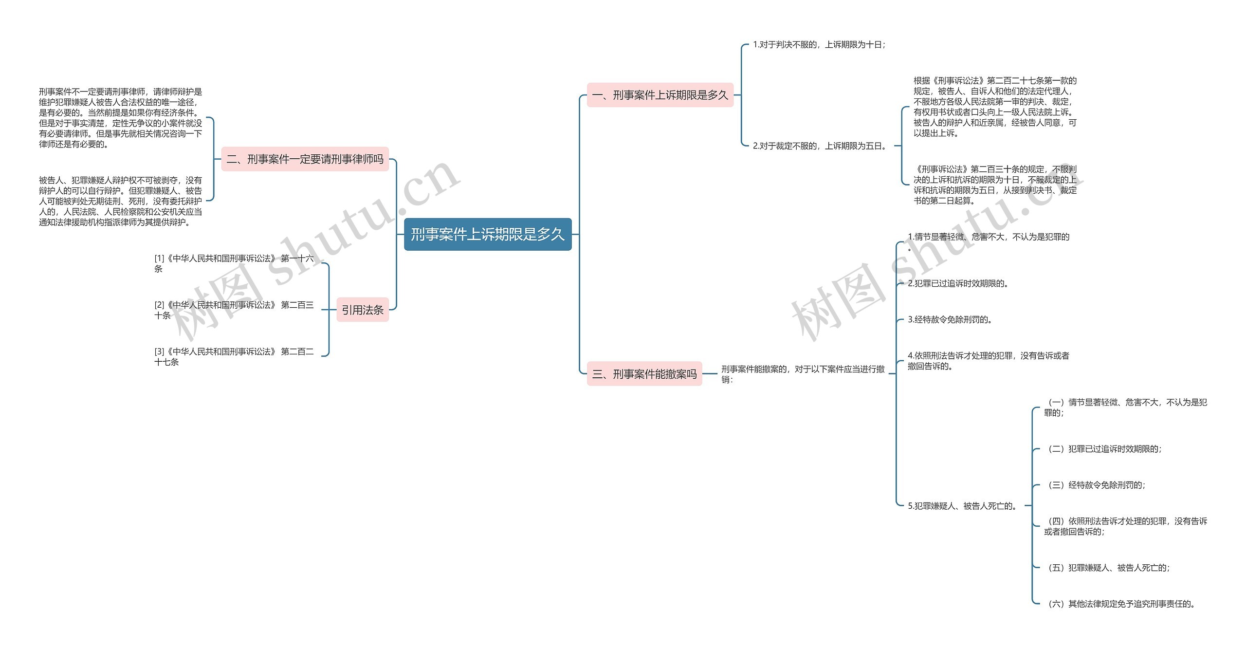 刑事案件上诉期限是多久思维导图