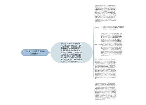 发生劳动争议可否直接向法院起诉