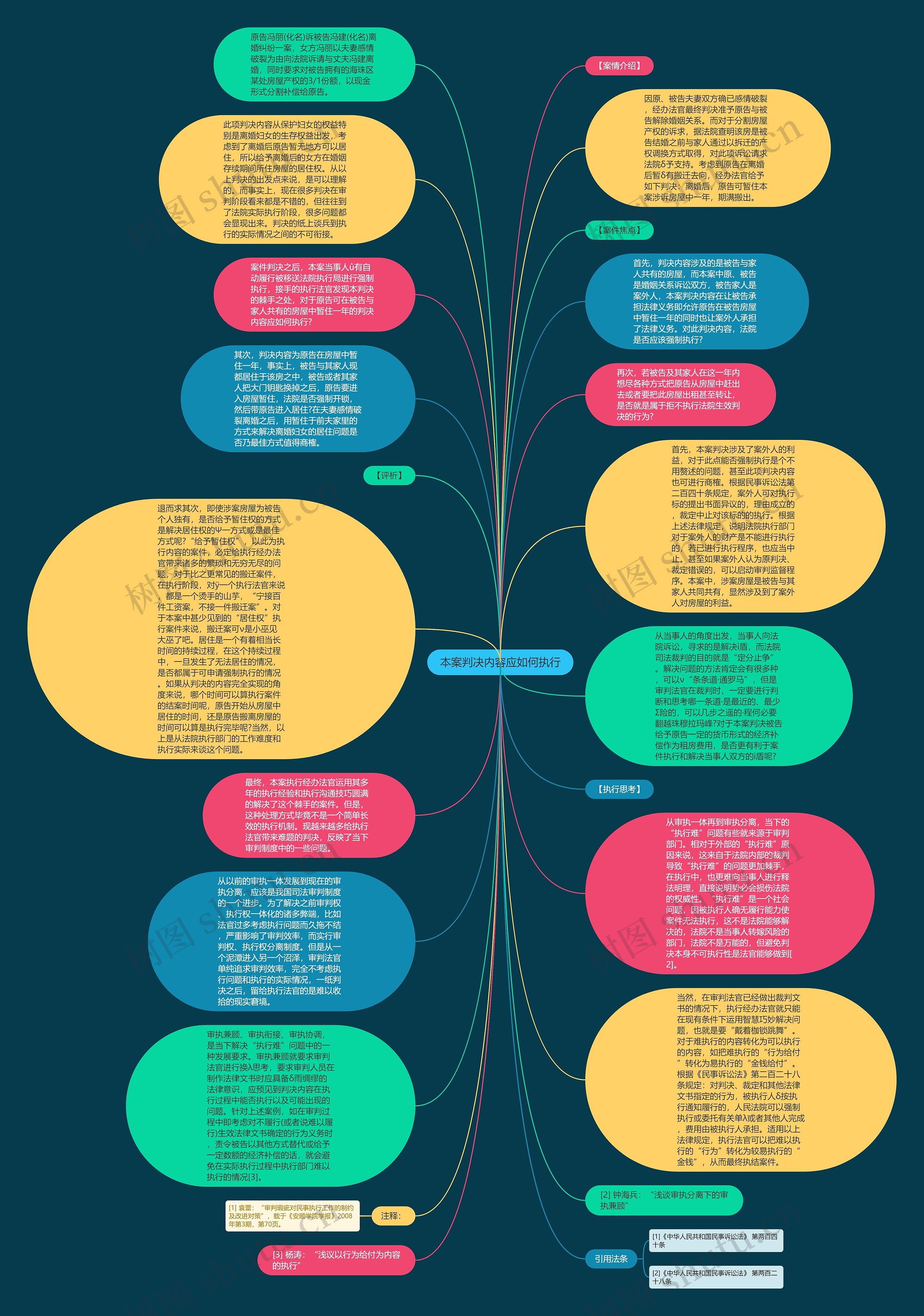 本案判决内容应如何执行思维导图