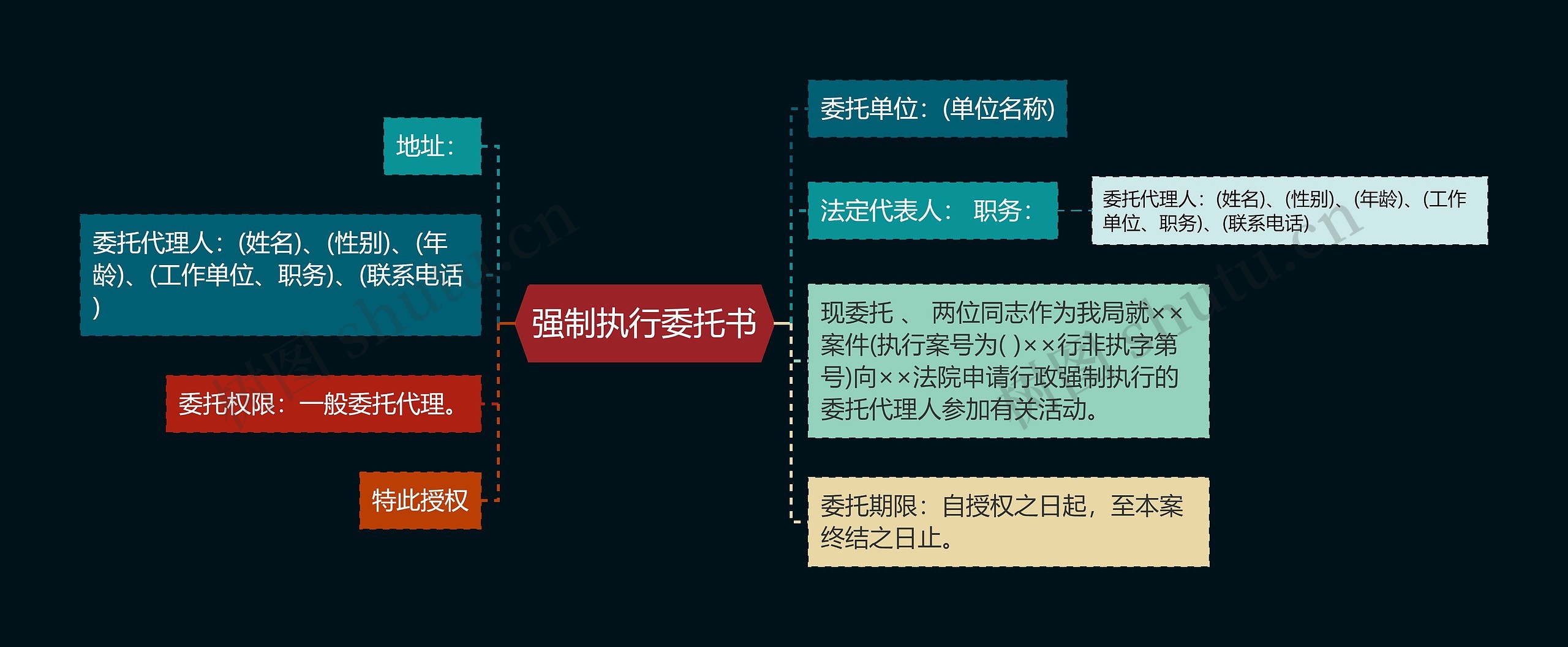 强制执行委托书思维导图