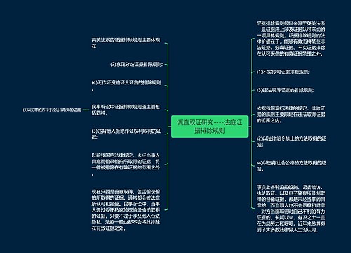 调查取证研究----法庭证据排除规则