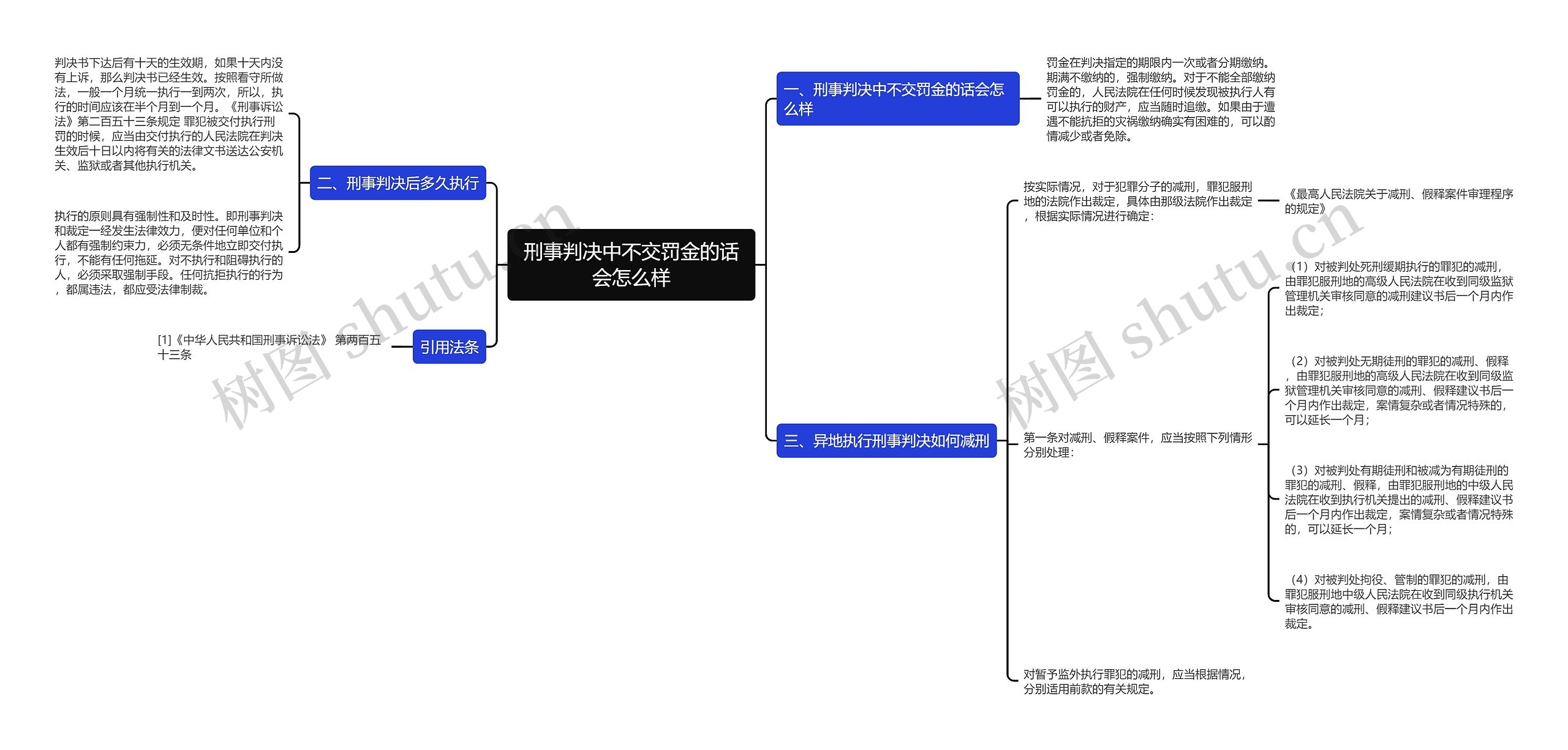 刑事判决中不交罚金的话会怎么样思维导图