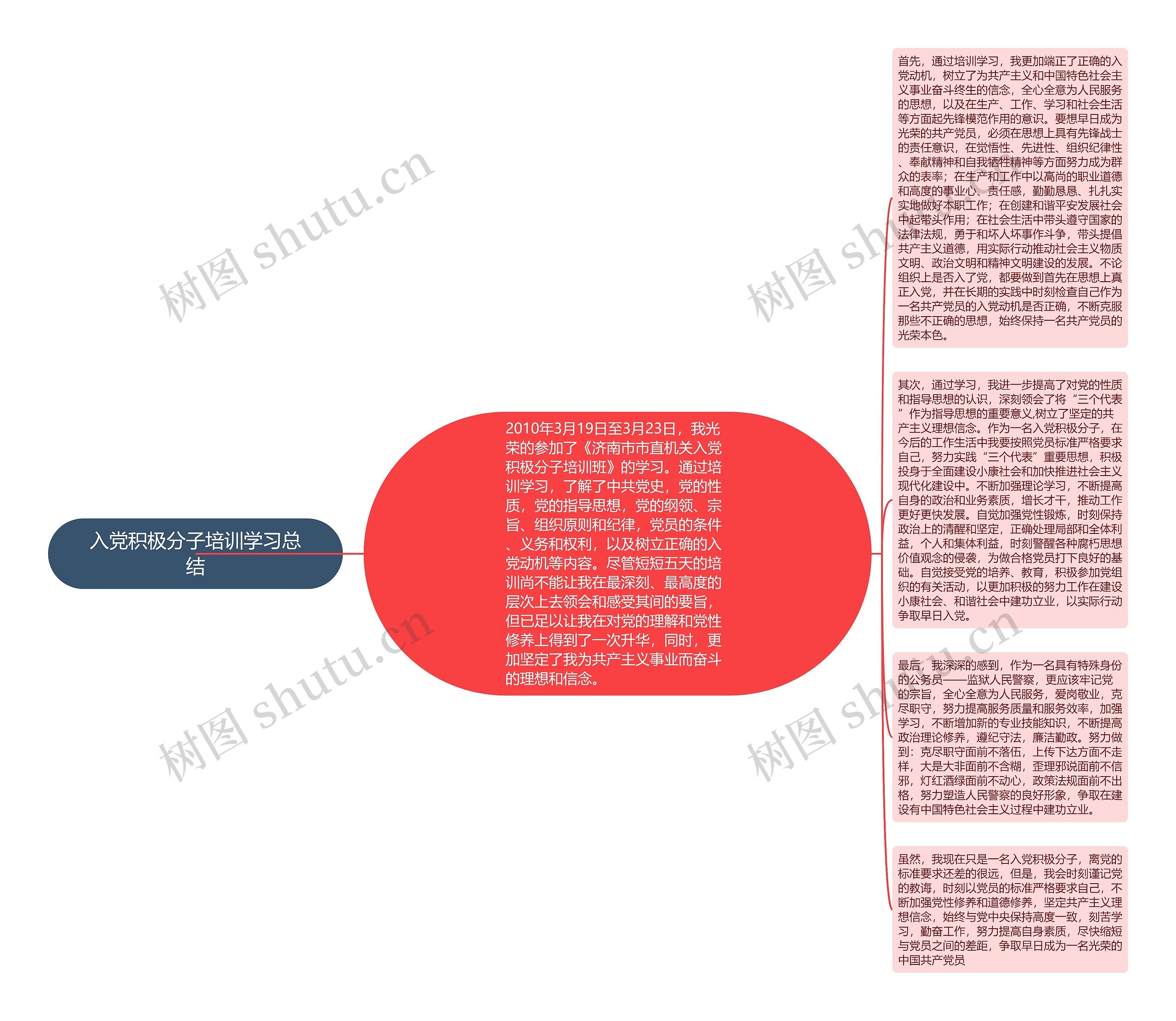 入党积极分子培训学习总结思维导图