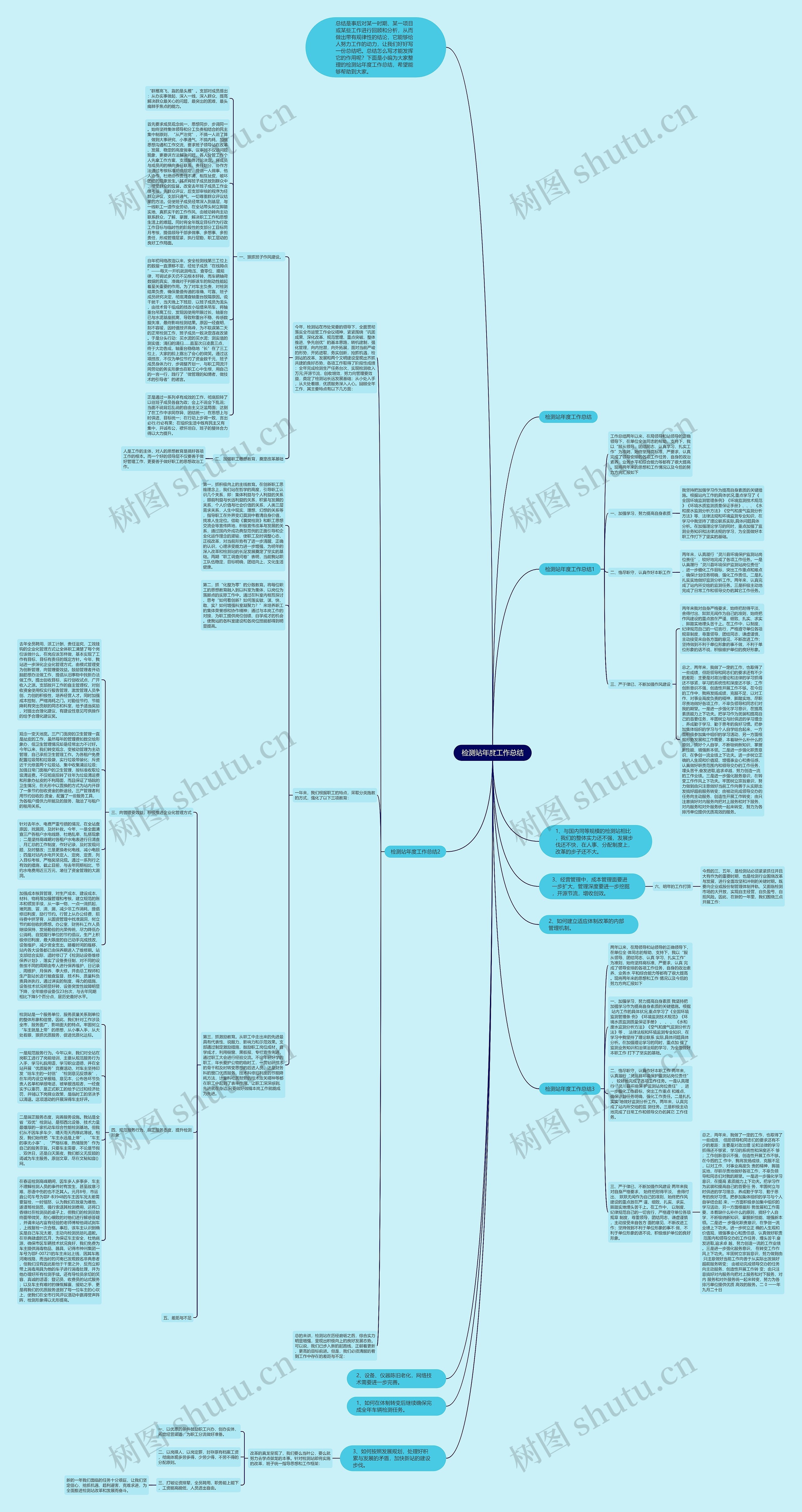 检测站年度工作总结思维导图