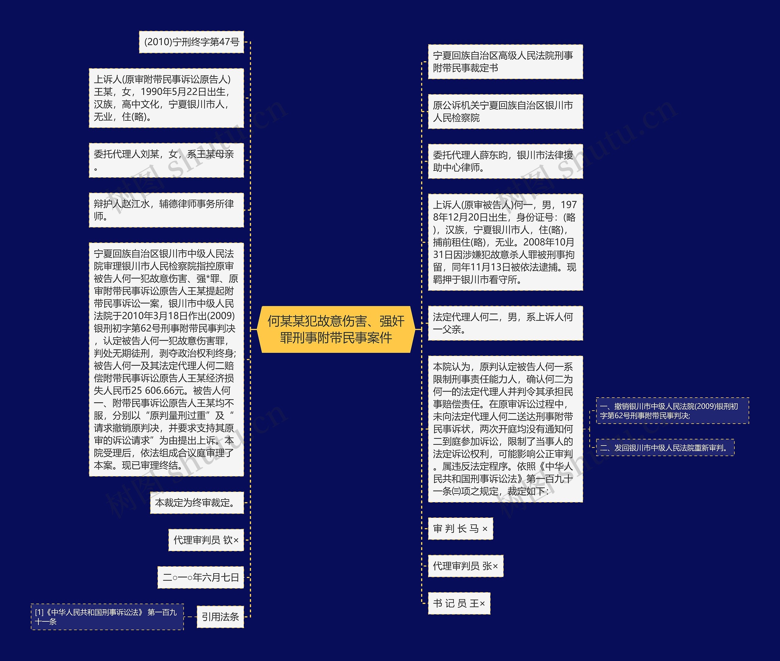 何某某犯故意伤害、强奸罪刑事附带民事案件