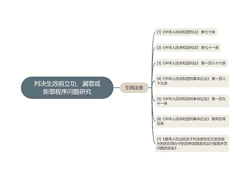 判决生效前立功、漏罪或新罪程序问题研究