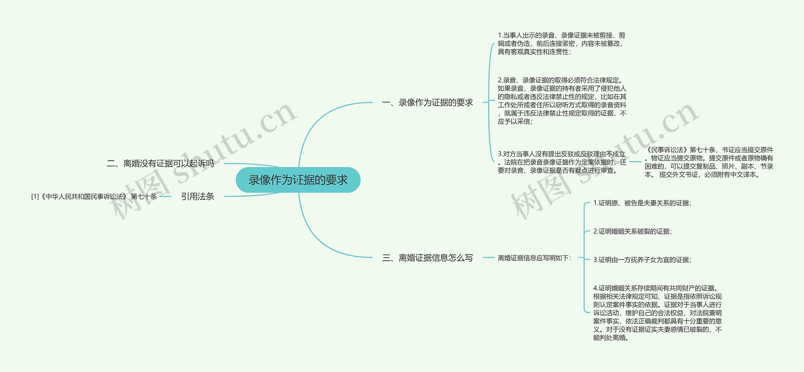 录像作为证据的要求思维导图