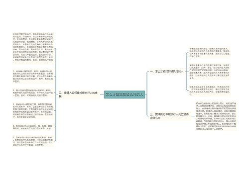 怎么才能找到被执行的人