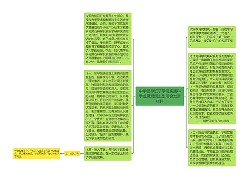 中学领导班子学习实践科学发展观民主生活会发言材料