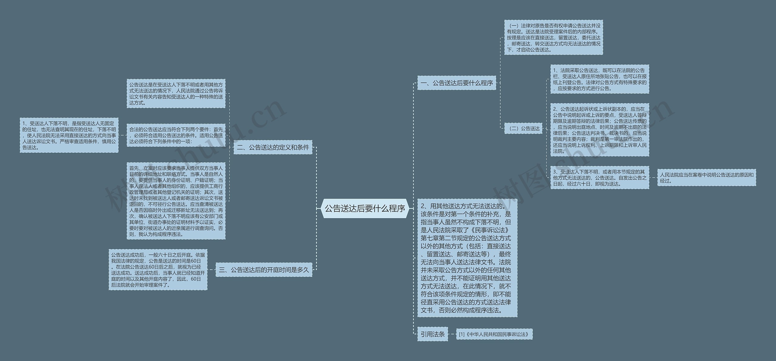 公告送达后要什么程序思维导图