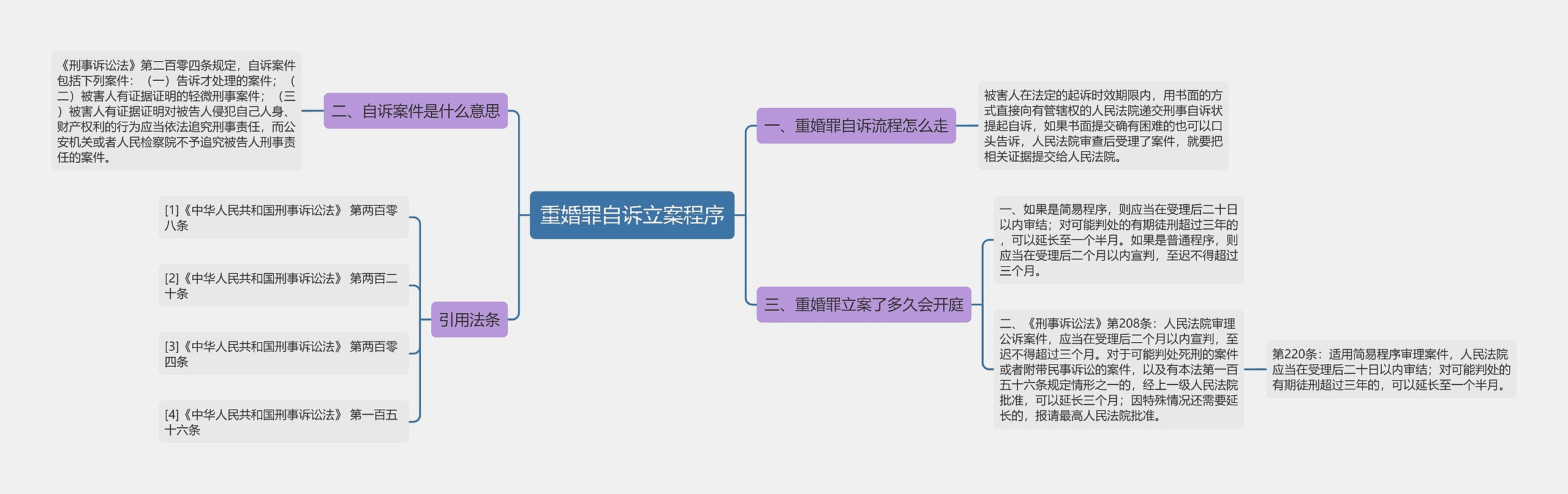 重婚罪自诉立案程序思维导图