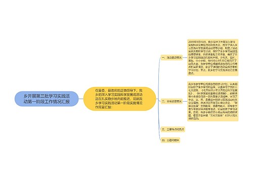 乡开展第三批学习实践活动第一阶段工作情况汇报