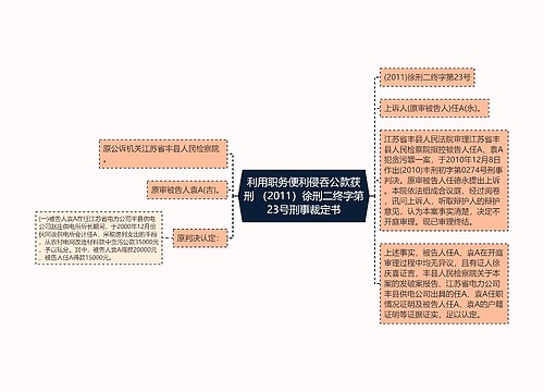 利用职务便利侵吞公款获刑 （2011）徐刑二终字第23号刑事裁定书