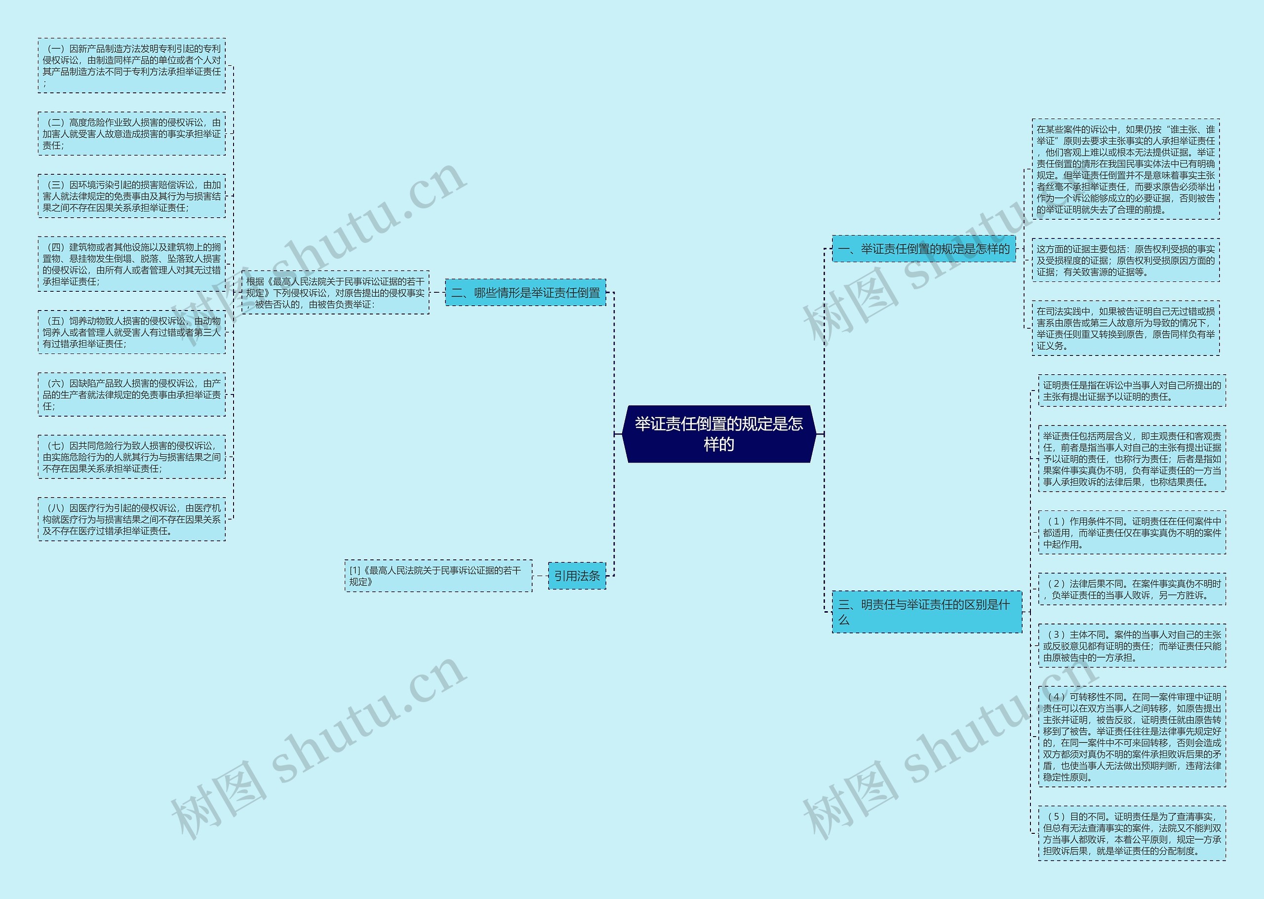 举证责任倒置的规定是怎样的思维导图