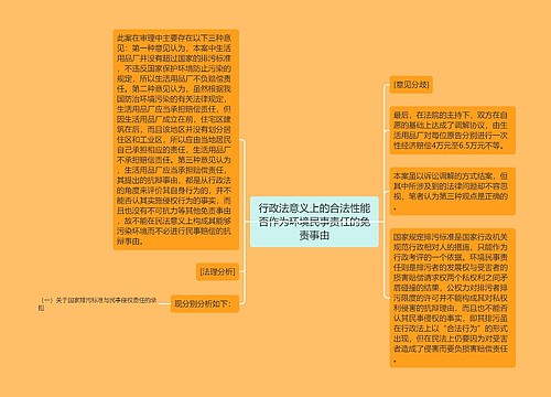 行政法意义上的合法性能否作为环境民事责任的免责事由