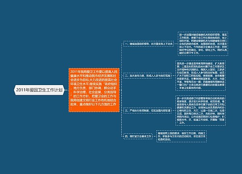 2011年爱国卫生工作计划