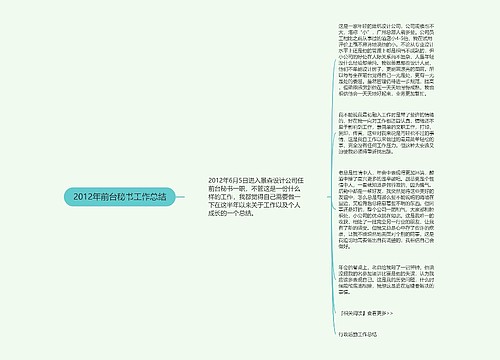 2012年前台秘书工作总结