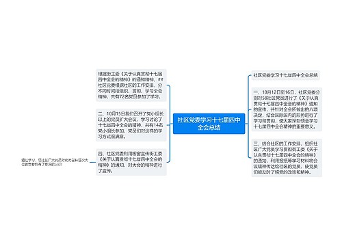 社区党委学习十七届四中全会总结