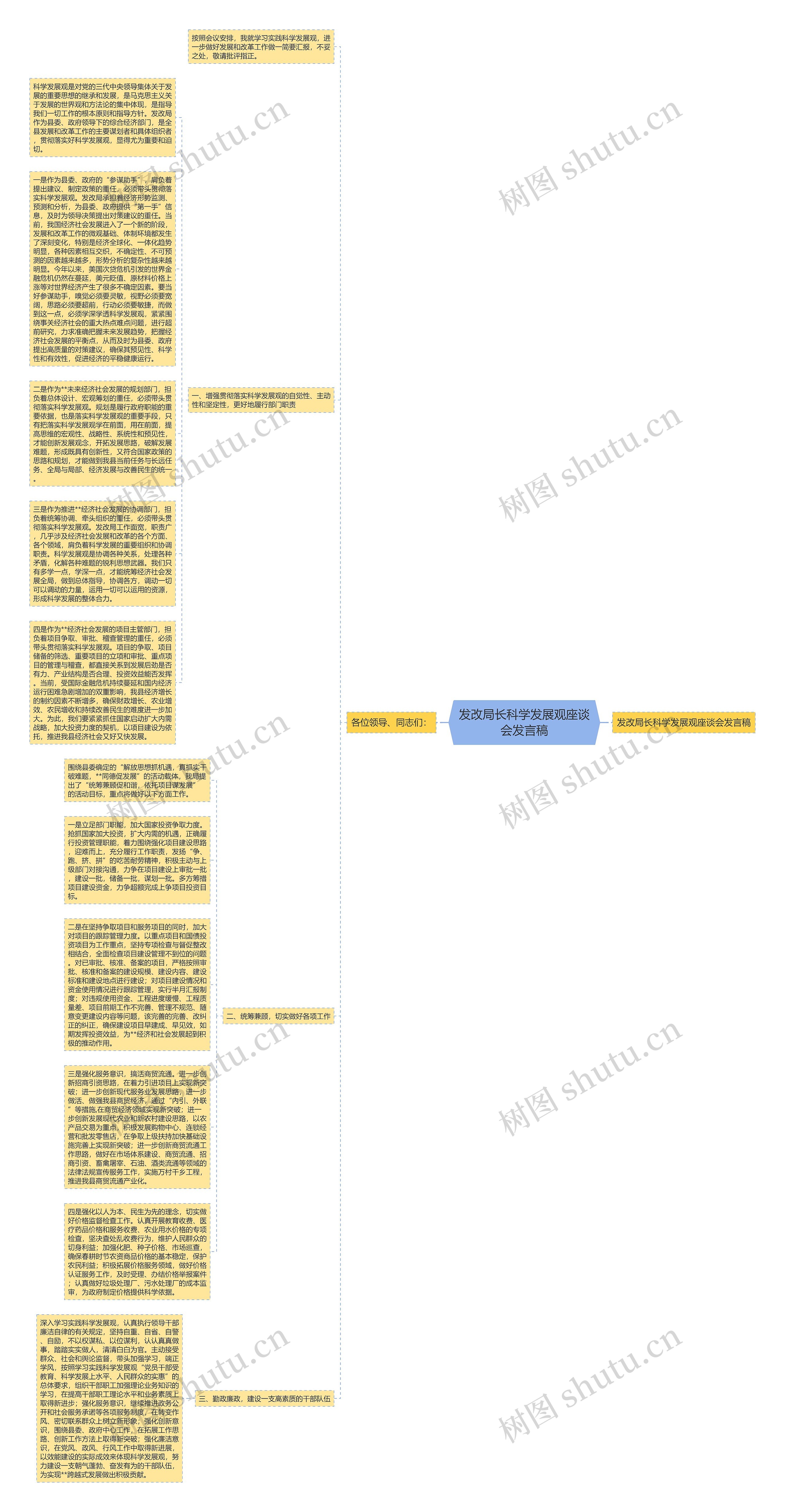 发改局长科学发展观座谈会发言稿思维导图