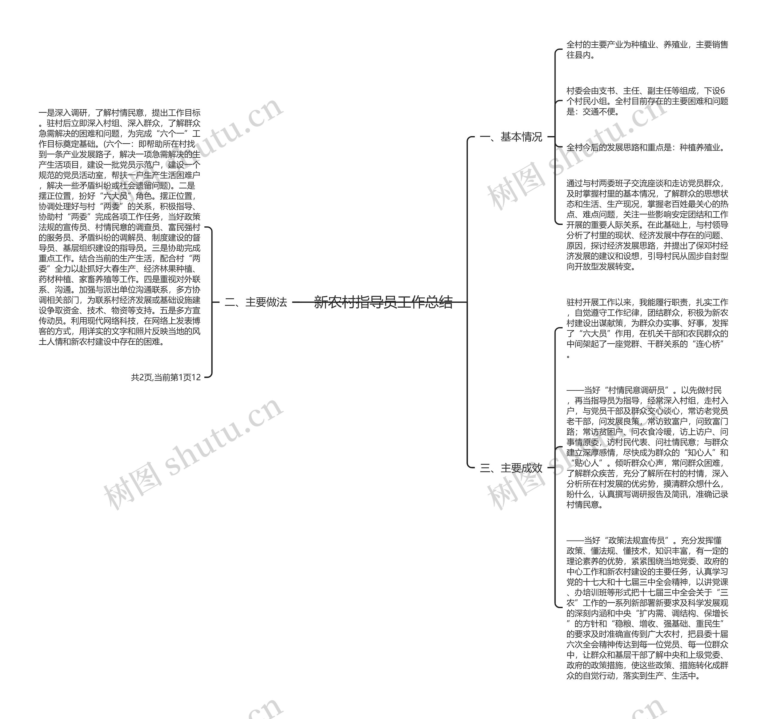 新农村指导员工作总结思维导图