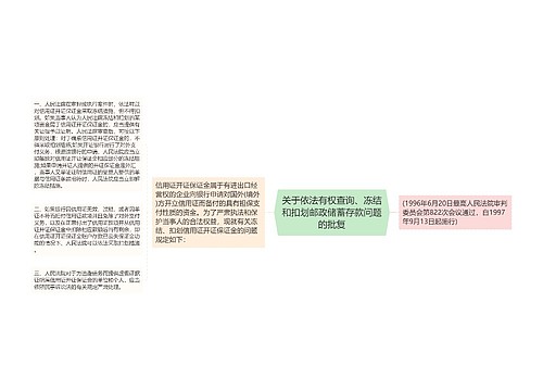 关于依法有权查询、冻结和扣划邮政储蓄存款问题的批复