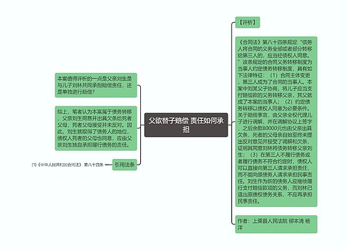 父欲替子赔偿 责任如何承担