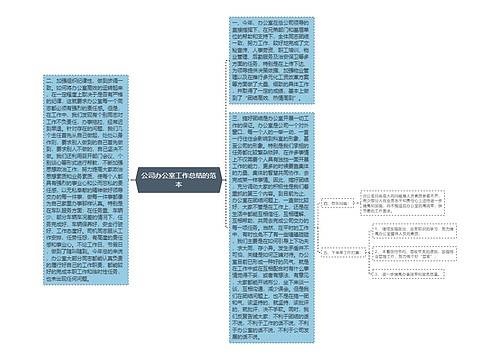 公司办公室工作总结的范本