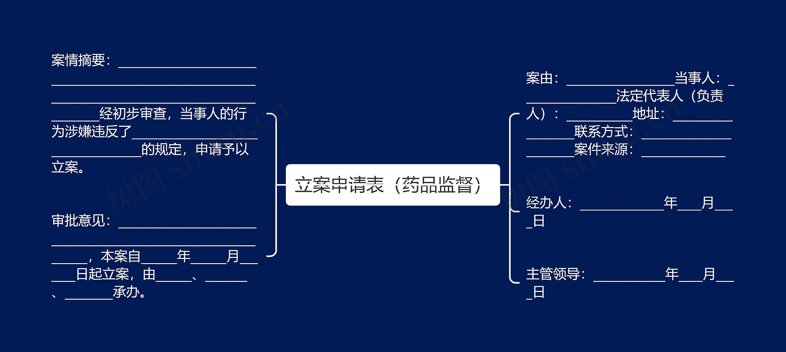 立案申请表（药品监督）思维导图