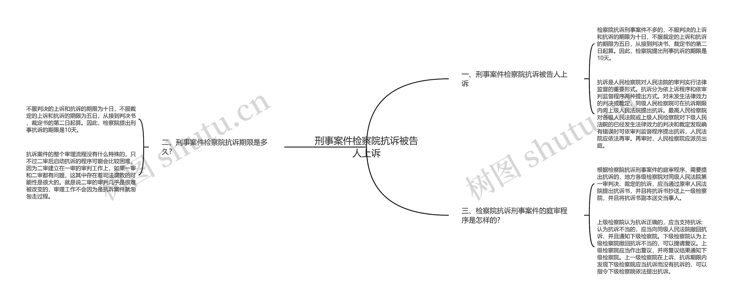 刑事案件检察院抗诉被告人上诉思维导图