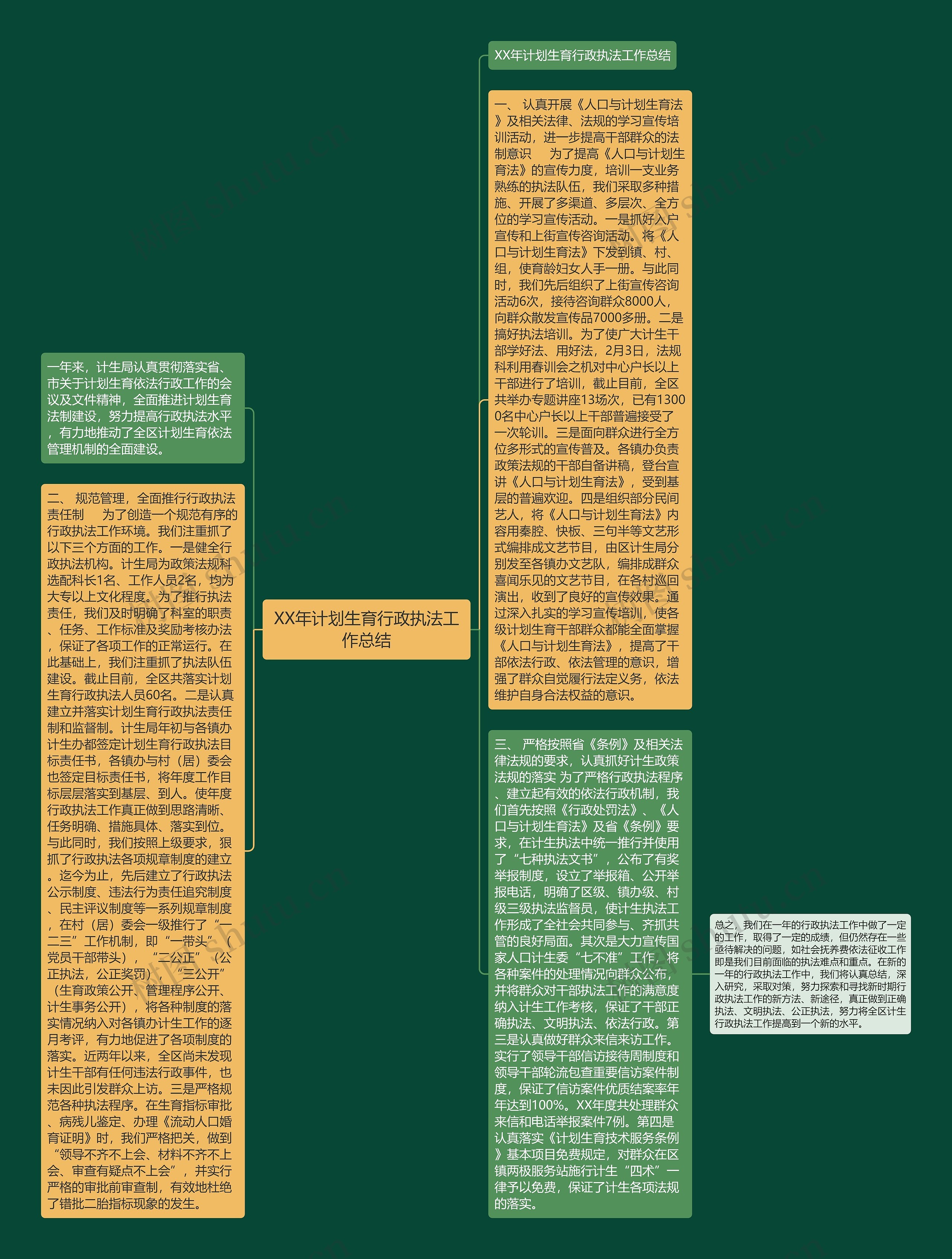 XX年计划生育行政执法工作总结