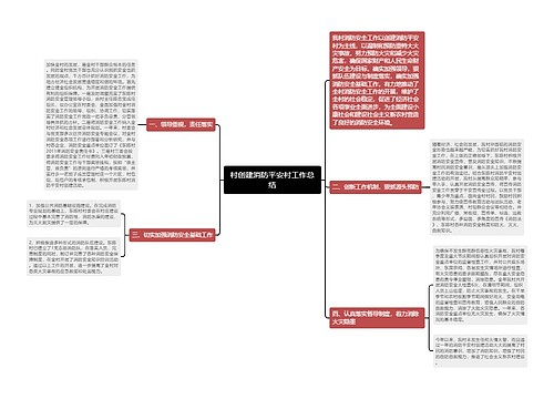 村创建消防平安村工作总结