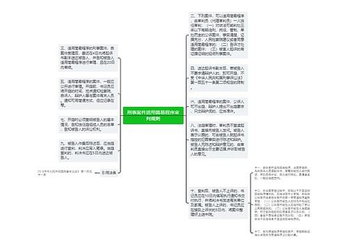 刑事案件适用简易程序审判规则