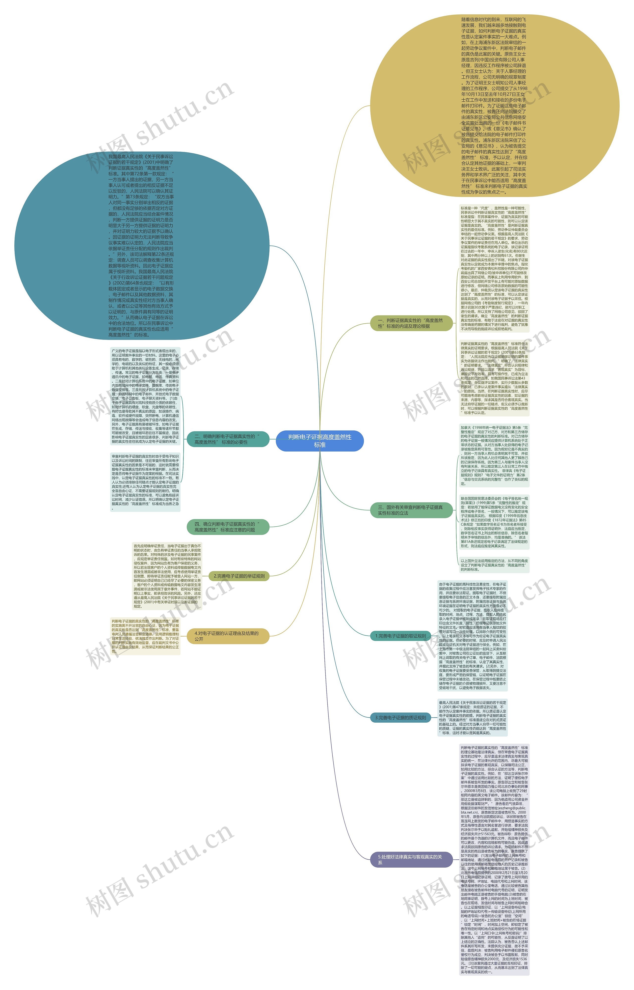 判断电子证据高度盖然性标准思维导图