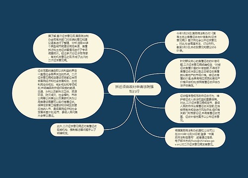 拆迁须由政府申请法院强制执行