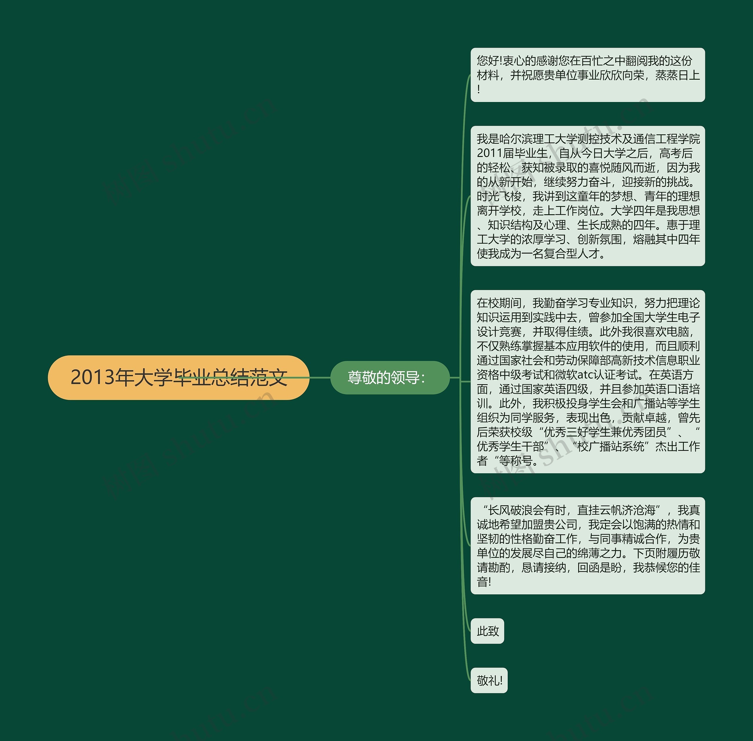 2013年大学毕业总结范文