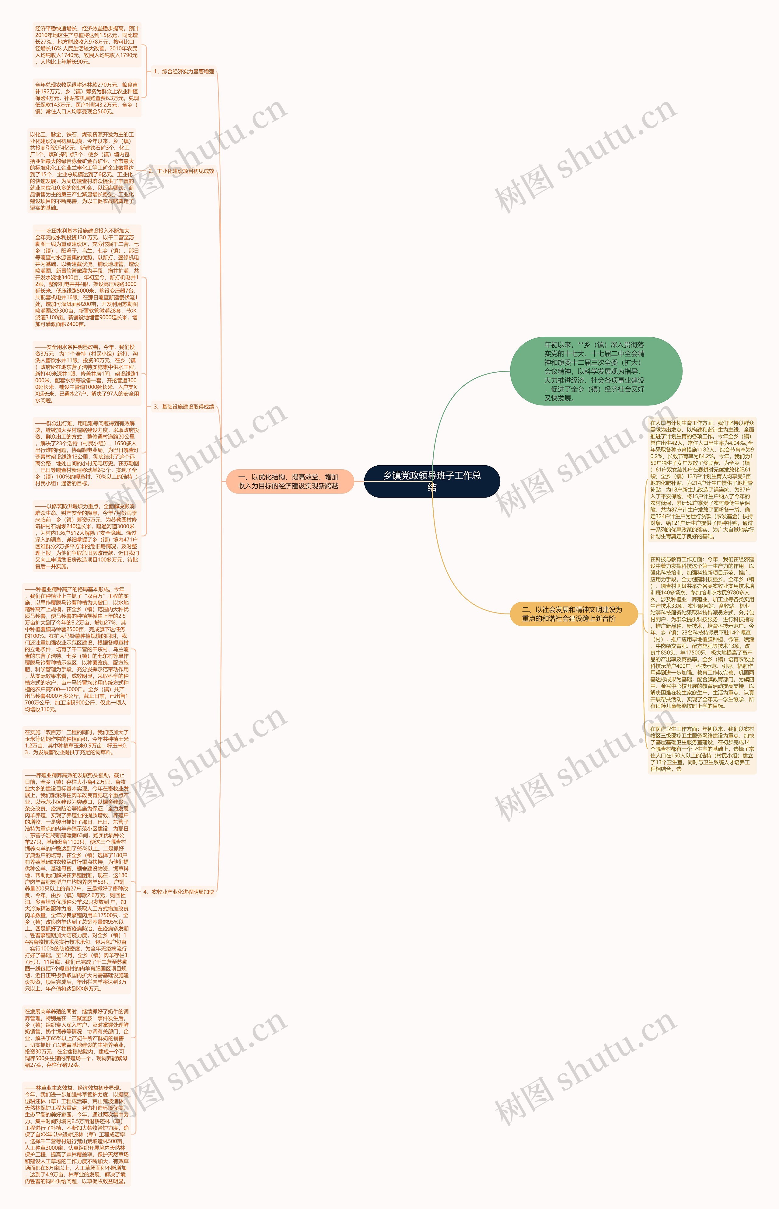 乡镇党政领导班子工作总结思维导图