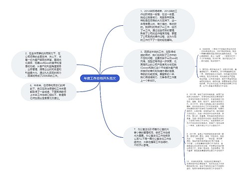 年度工作总结开头范文