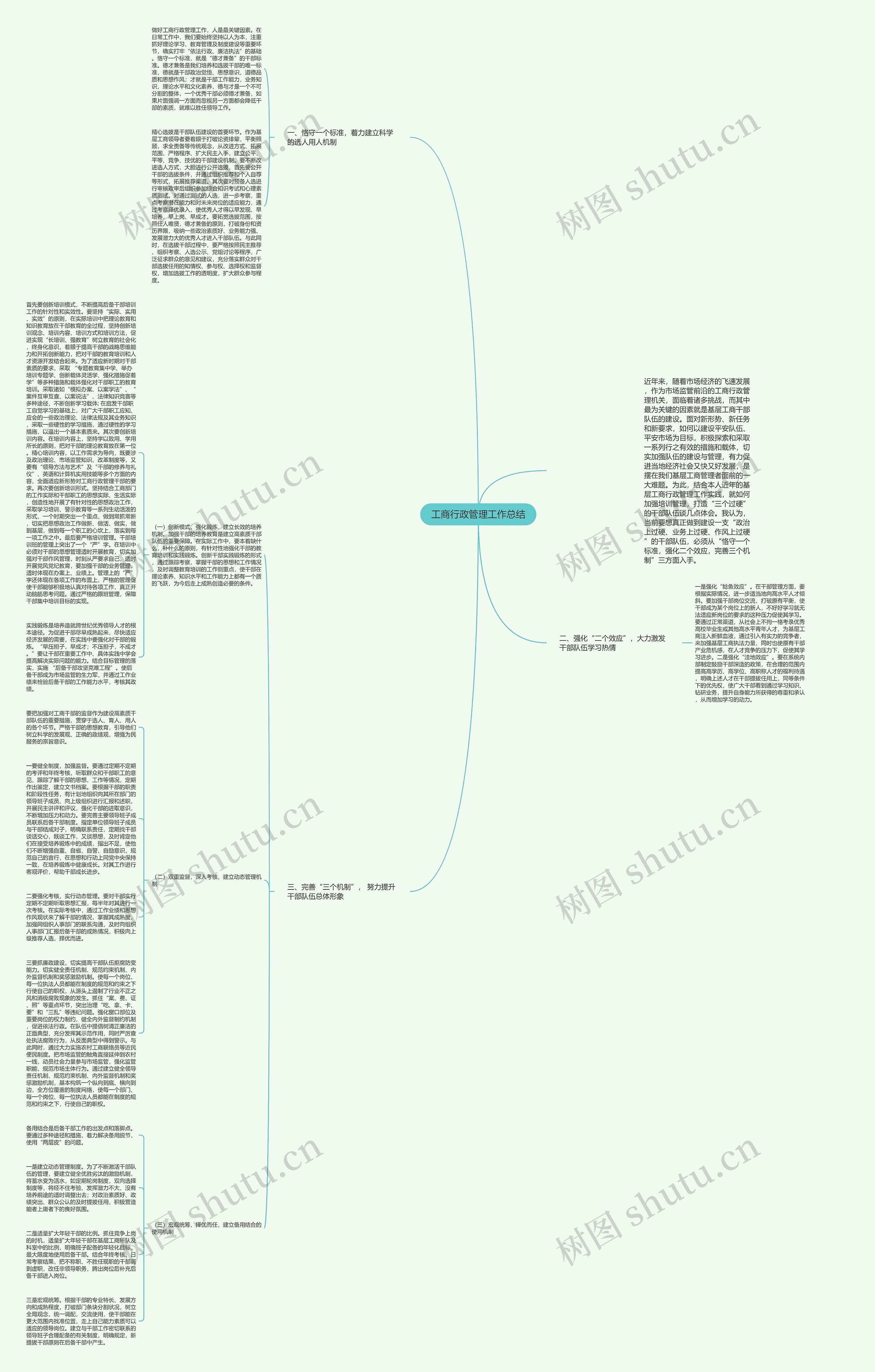 工商行政管理工作总结思维导图