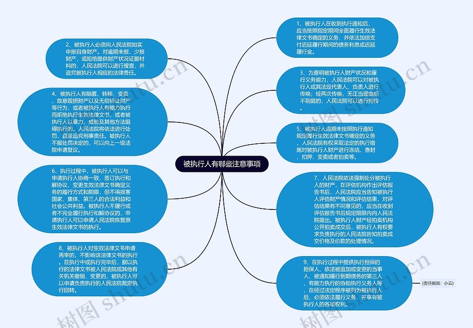被执行人有哪些注意事项思维导图_编号p9137555-TreeMind树图